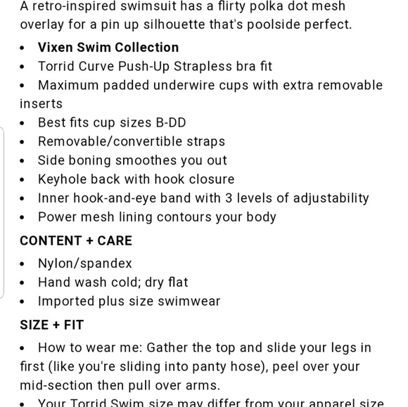 *SOLD*New 6x Torrid Polka Dot Mesh Peplum Swimsuit - Picture 4 of 8